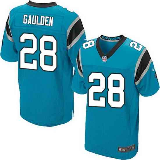 Nike Panthers #28 Rashaan Gaulden Blue Alternate Mens Stitched NFL Elite Jersey